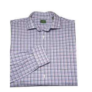 Sid Mashburn Shirt Lightweight Cotton Tattersall Check Men's Size Medium